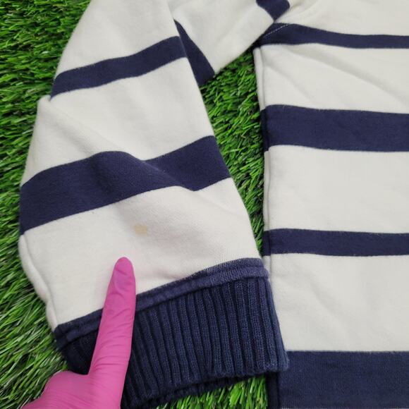 Ralph-Lauren Lace-Up Hoodie Womens Large 21x24 Stripes - Picture 4 of 14